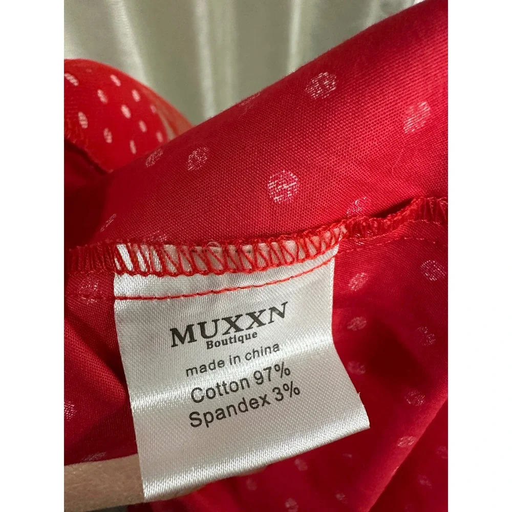 MUXXN Retro 1950s Red Polka Dot Rockabilly Swing Dress - Size M (US 8) - Picture 6 of 6